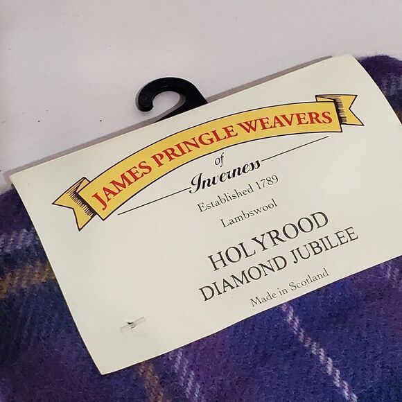 NEW James Pringle Weavers Scarf 100% lambswool Plaid Scotland Fringe 11" x 59" - Picture 2 of 5